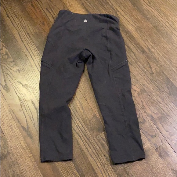 Athleta Black Crop Cropped Leggings Zip Pockets XS - Picture 9 of 9